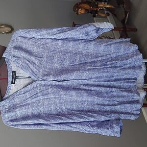 NWT GRAND & GREENE BLUE AND WHITE BLOUSE